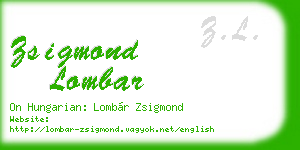 zsigmond lombar business card