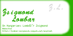 zsigmond lombar business card